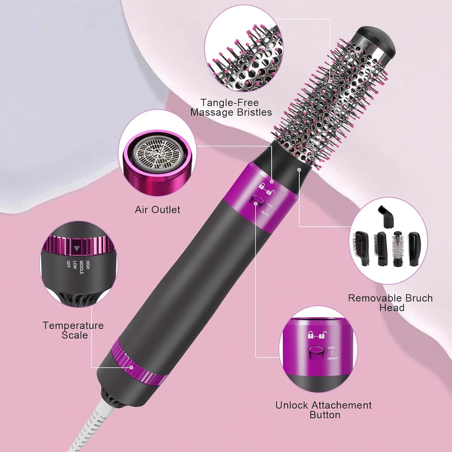 Hot Air Brush 5-in-1